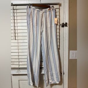 Sincerely Jules Blue and White Striped Wide leg Pants size medium NWT